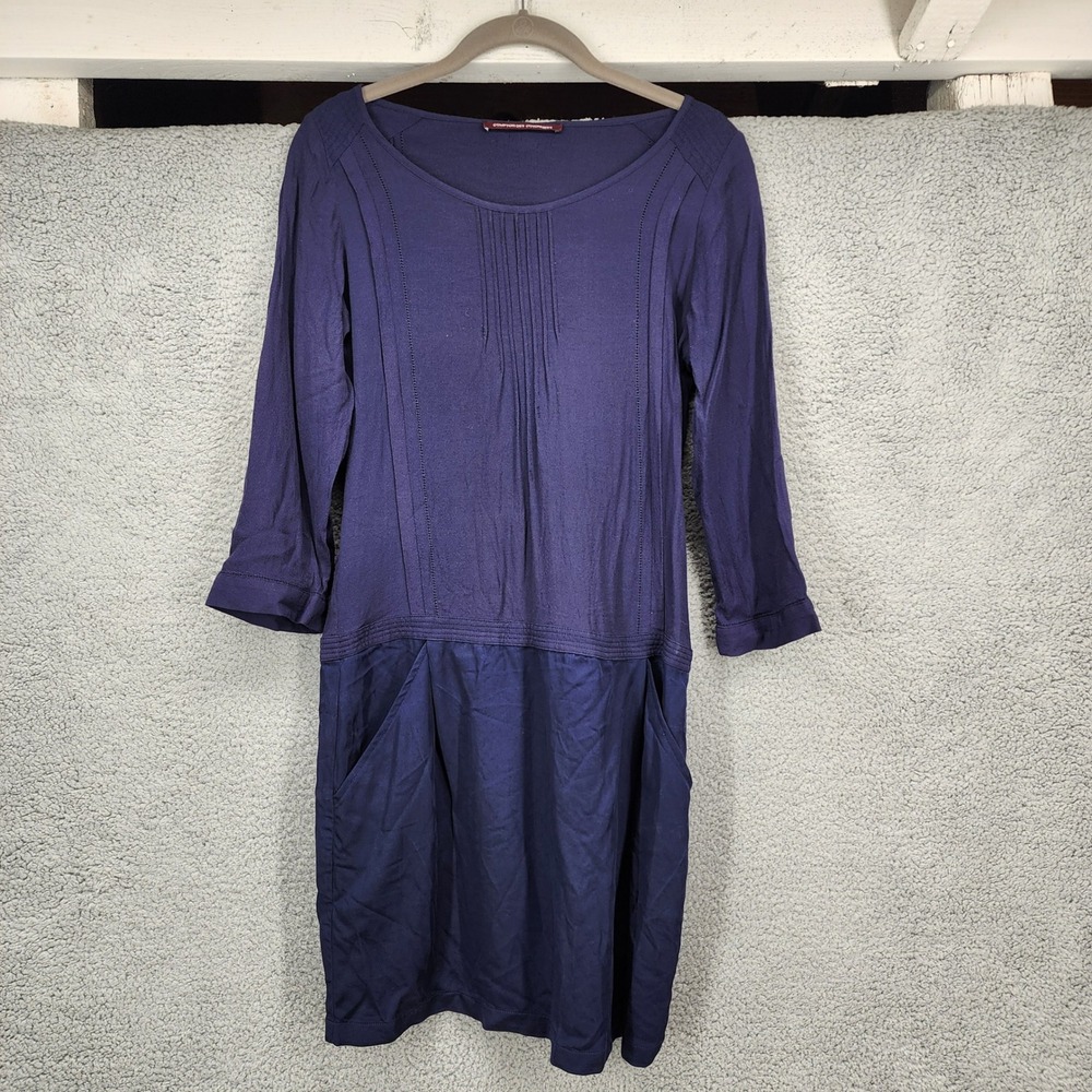 Comptoir Des Cotonniers Small Navy Blue Long Sleeve Dress with Pockets